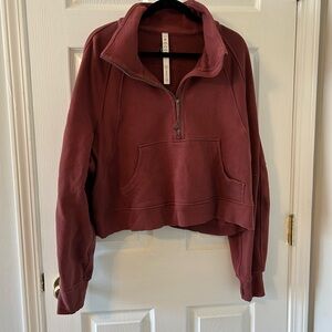 Women's Burgundy Half-Zip Pullover Top